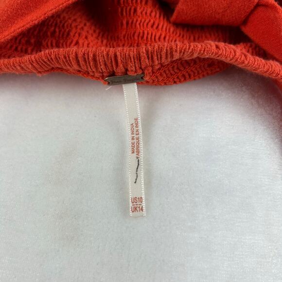 Free People Orange Sria Crop Top Size 10 Tie Back Sleeveless Festival Boho - Picture 4 of 6